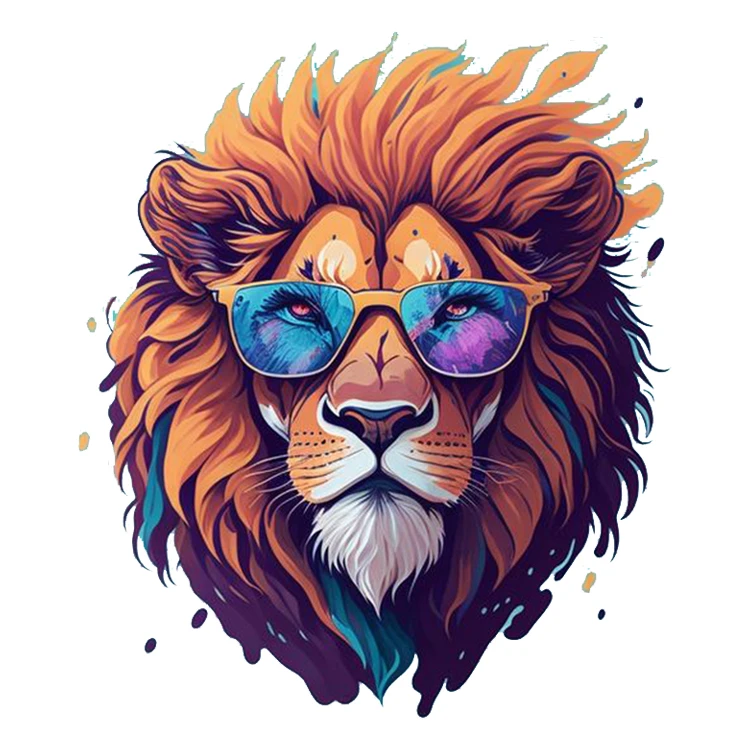 استیکر پارچه و لباس پاد آفرین مدل جذاب شیر کد 46