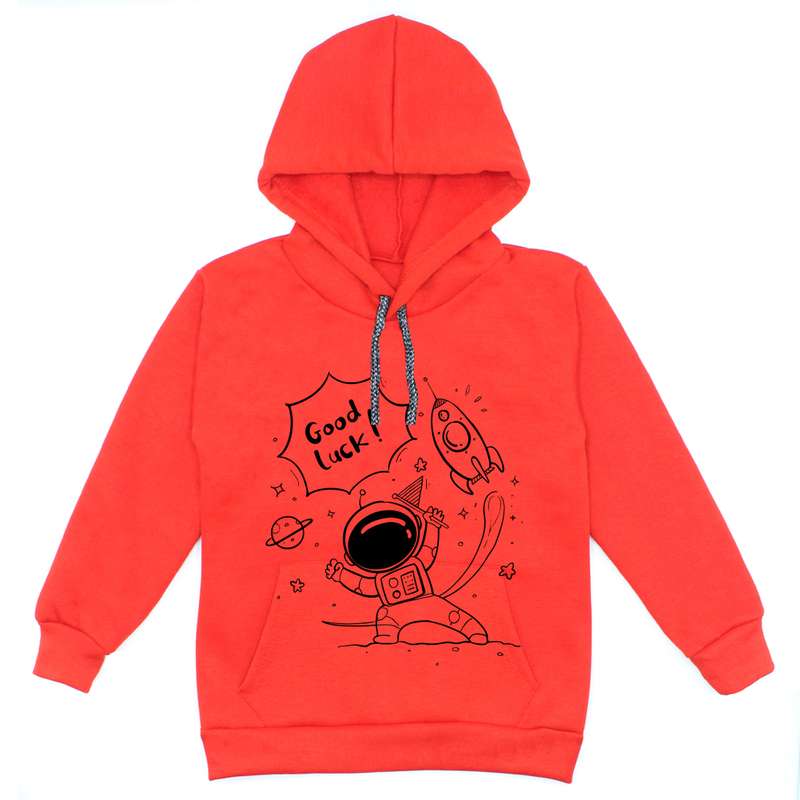 هودی پسرانه مدل فضانورد F44 رنگ قرمز