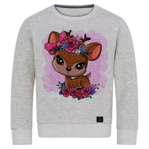 سویشرت دخترانه 27 مدل گوزن کوچولو  کد J05 رنگ طوسی