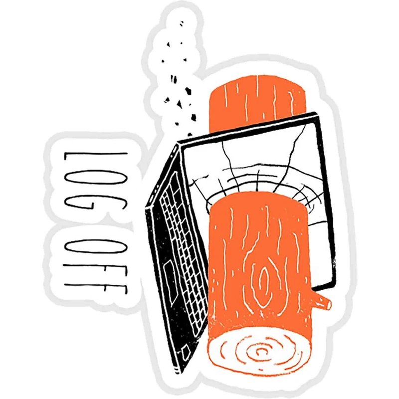 استیکر لپ تاپ طرح LOG OFF STICKER   کد ST1153
