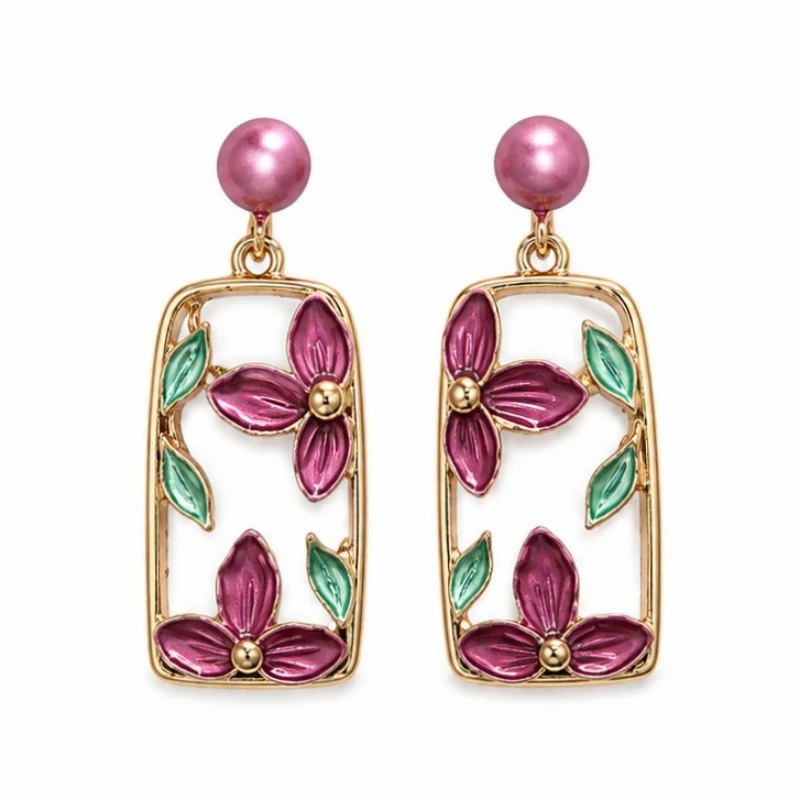 گوشواره زنانه استیل میناکاری کد ZHA1002