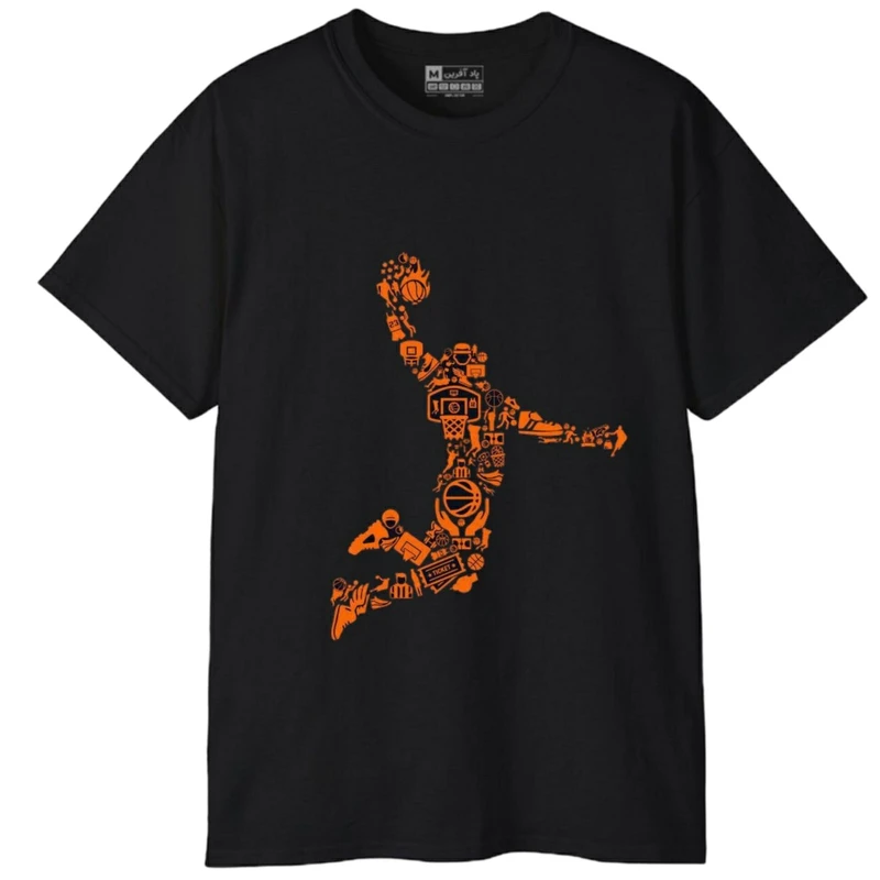 تی‌شرت آستین کوتاه مردانه پاد آفرین مدل ورزشی بسکتبال توپ تور کد 1663