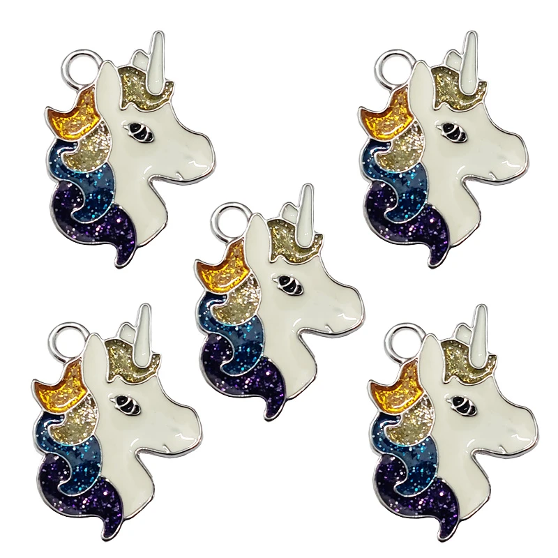 آویز گردنبند زنانه مدل اسب تک شاخ کد 25 بسته 5 عددی