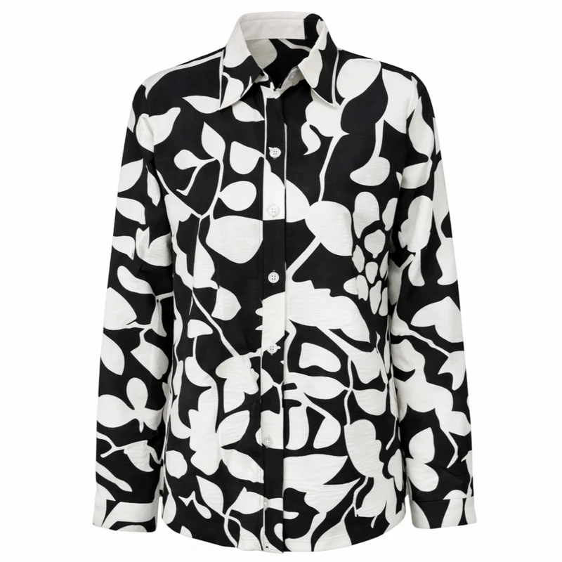 شومیز آستین بلند یقه برگردان زنانه مدل 112928