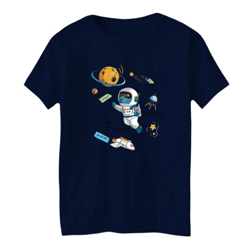 تی شرت آستین کوتاه بچگانه مدل فضانورد و سیارات