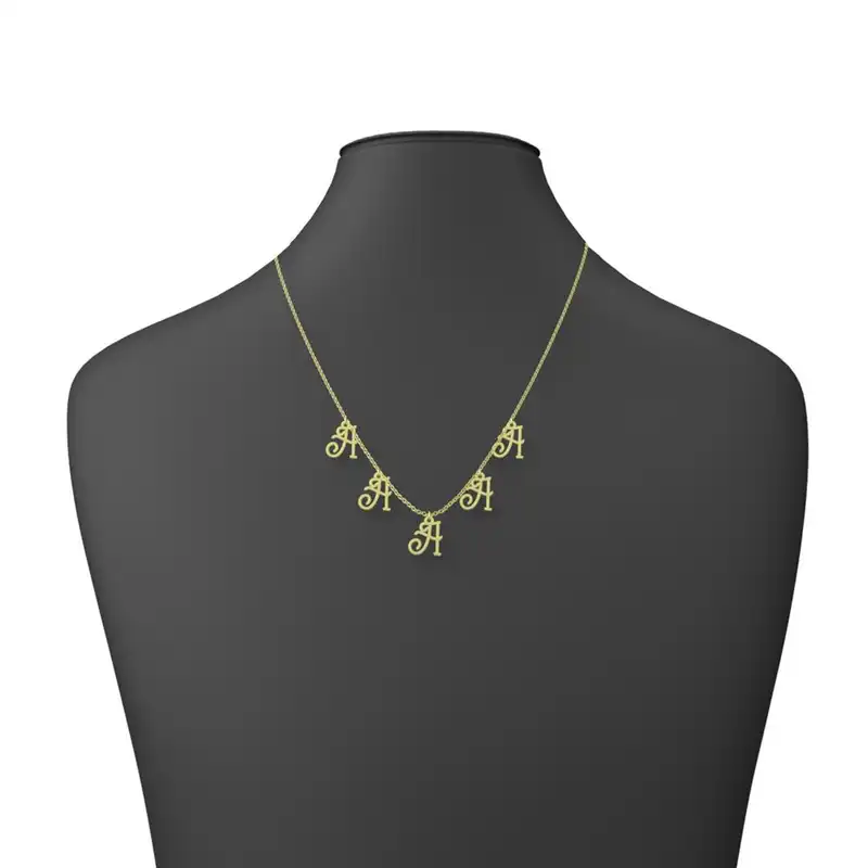 گردنبند طلا 18 عیار زنانه مدوپد مدل حرف A کد RNA17017