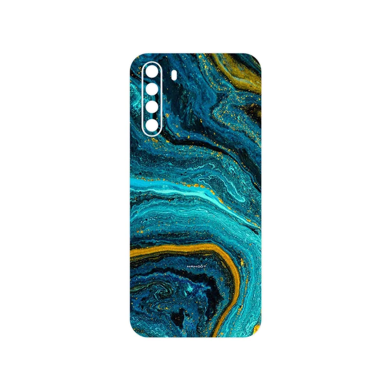 برچسب پوششی ماهوت مدل Turquoise marblewith golden streaks-FullSkin مناسب برای گوشی موبایل سامسونگ Galaxy Z Flip