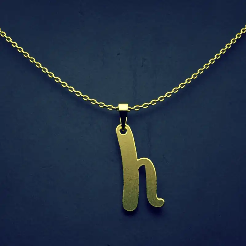 گردنبند طلا 18 عیار زنانه مدوپد مدل حرف H کد H3-1-1398