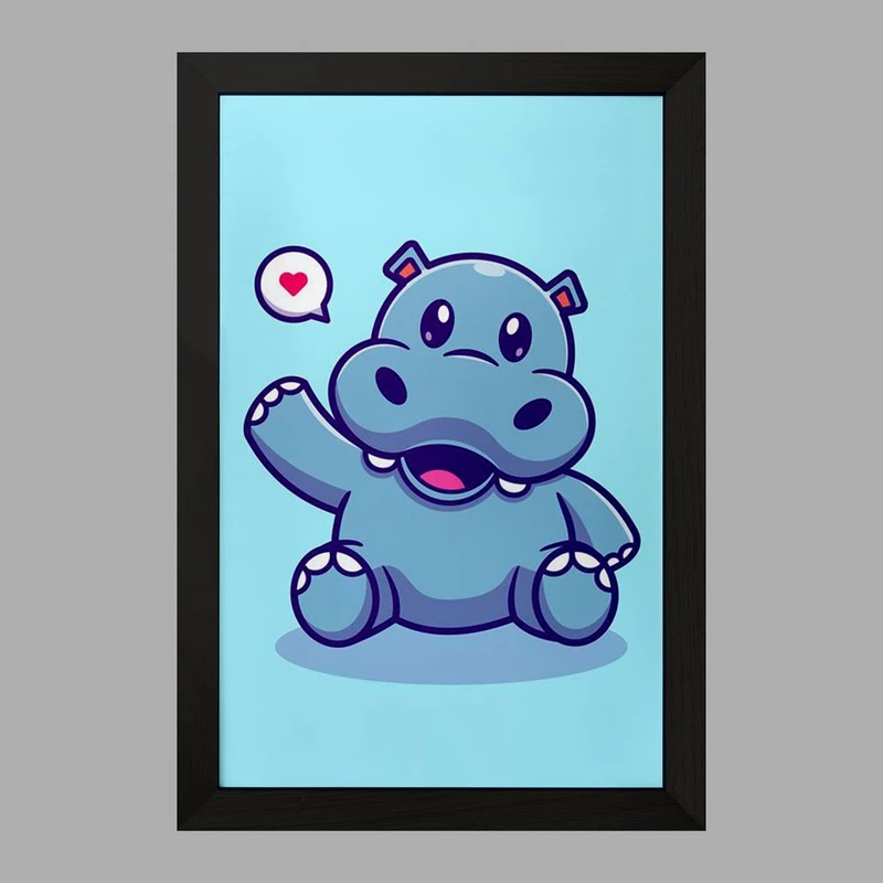 تابلو خندالو مدل حیوانات بامزه اسب آبی کد 29668