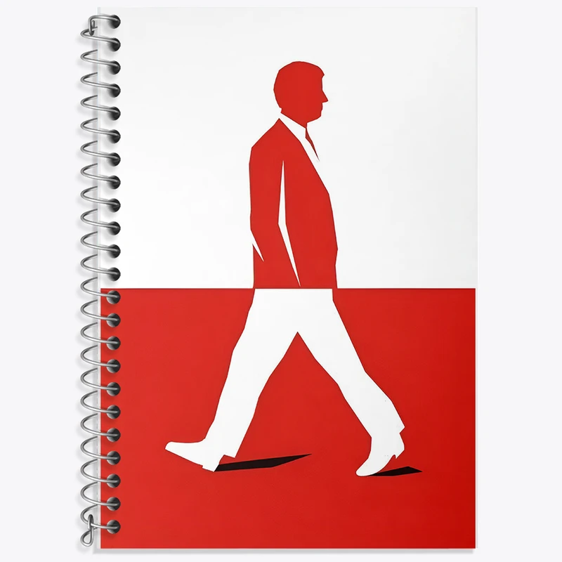 دفتر زبان 50 برگ خندالو مدل دو خط طرح آدم قرمز کد F6409