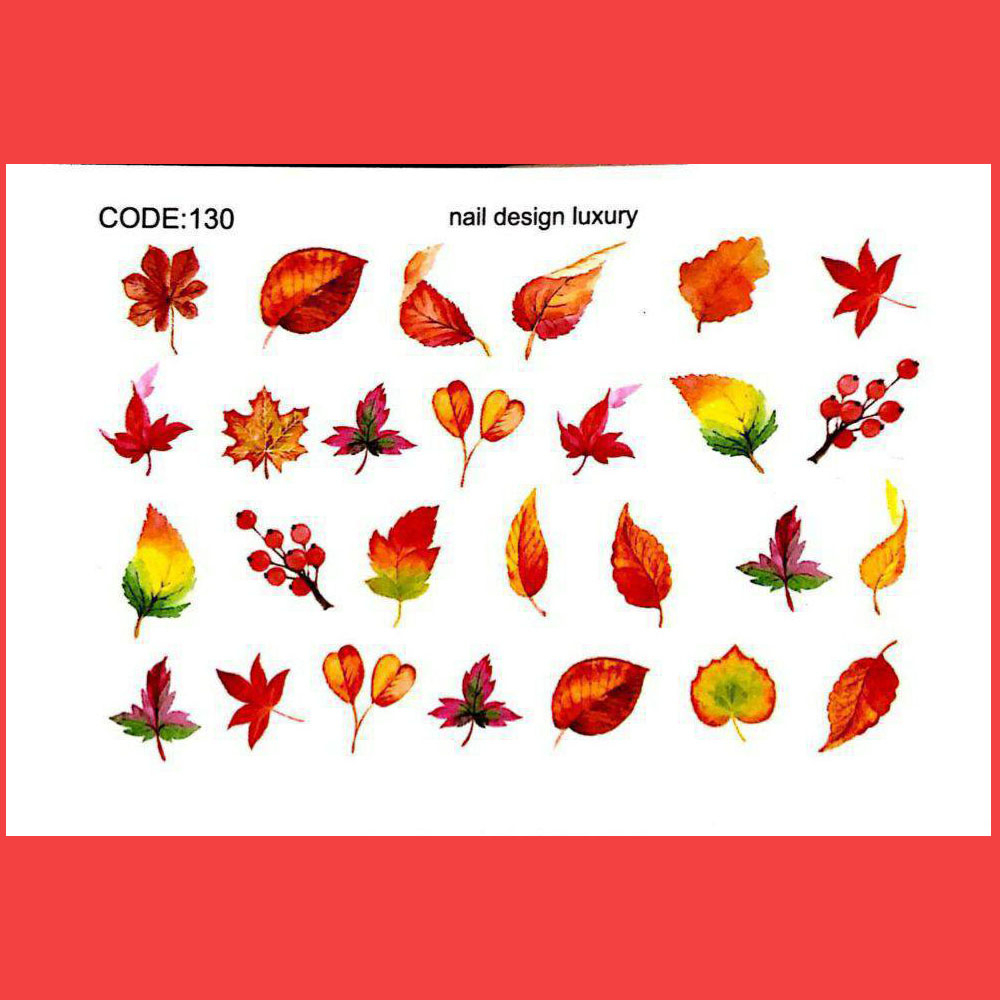 استیکر طراحی ناخن مدل طرح برگ های پائیزی مدل C130