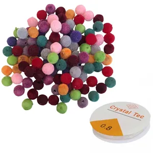 مهره و کش دستبند طرح مخملی کد 318 مجموعه 101 عددی