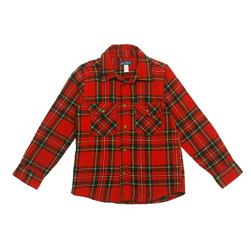 پیراهن آستین بلند یقه برگردان پسرانه اوکایدی مدل 6208