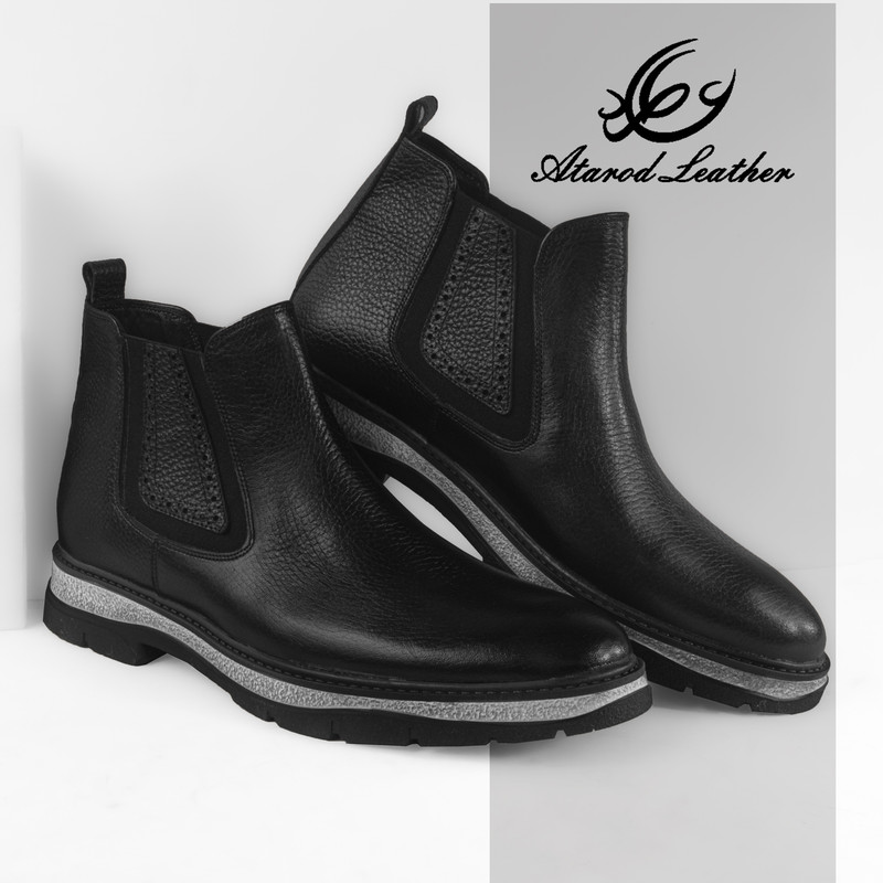 نیم بوت مردانه چرم عطارد مدل چرم طبیعی کد SH32