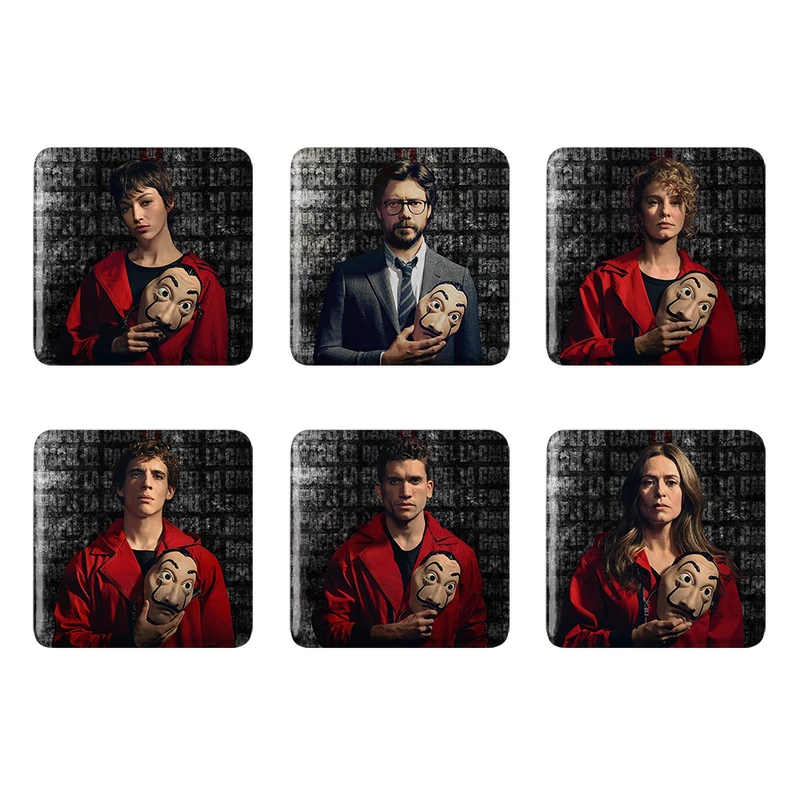 مگنت خندالو مدل سریال Money Heist کد 191A مجموعه 6 عددی