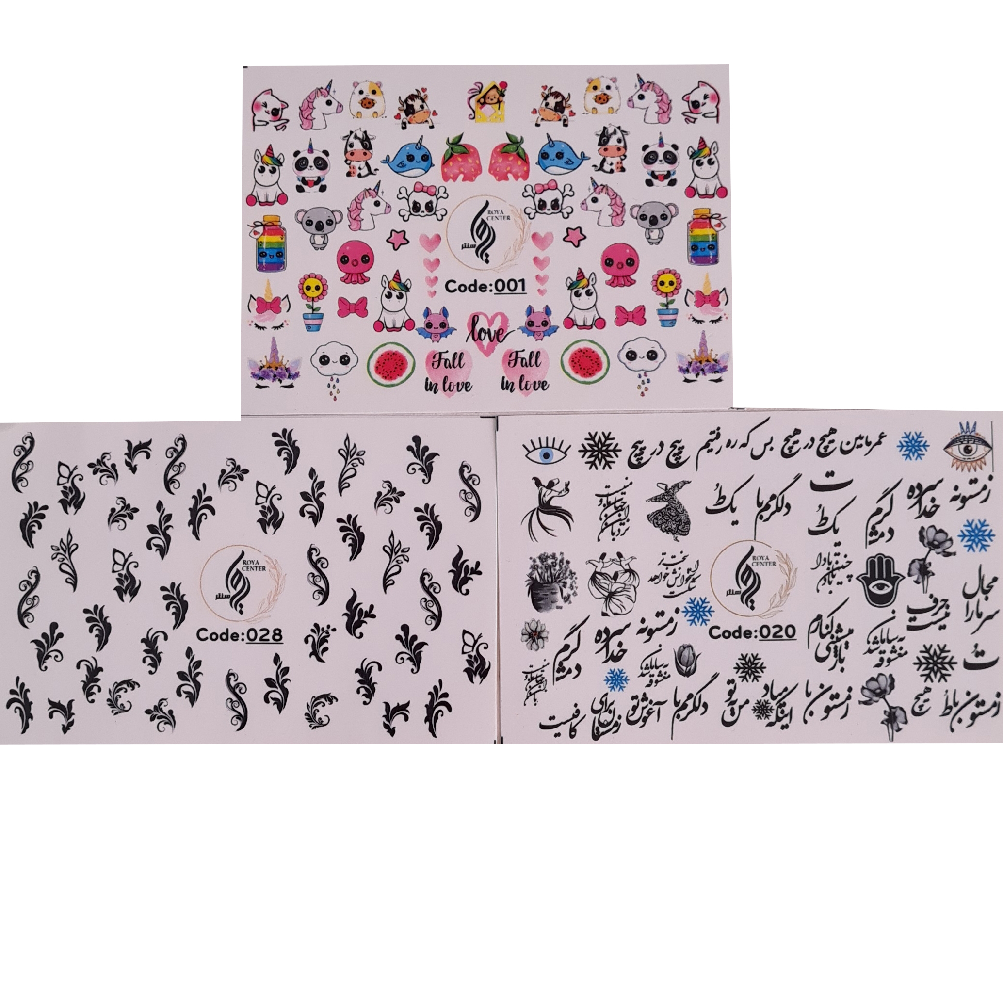 برچسب لنز ناخن مدل 01 مجموعه 3 عددی