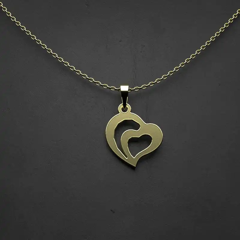 گردنبند طلا 18 عیار زنانه مدوپد مدل  طرح قلب کد R1288