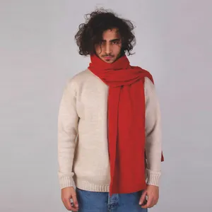 شال گردن مردانه ان سی نو مدل تاکی رنگ آجری