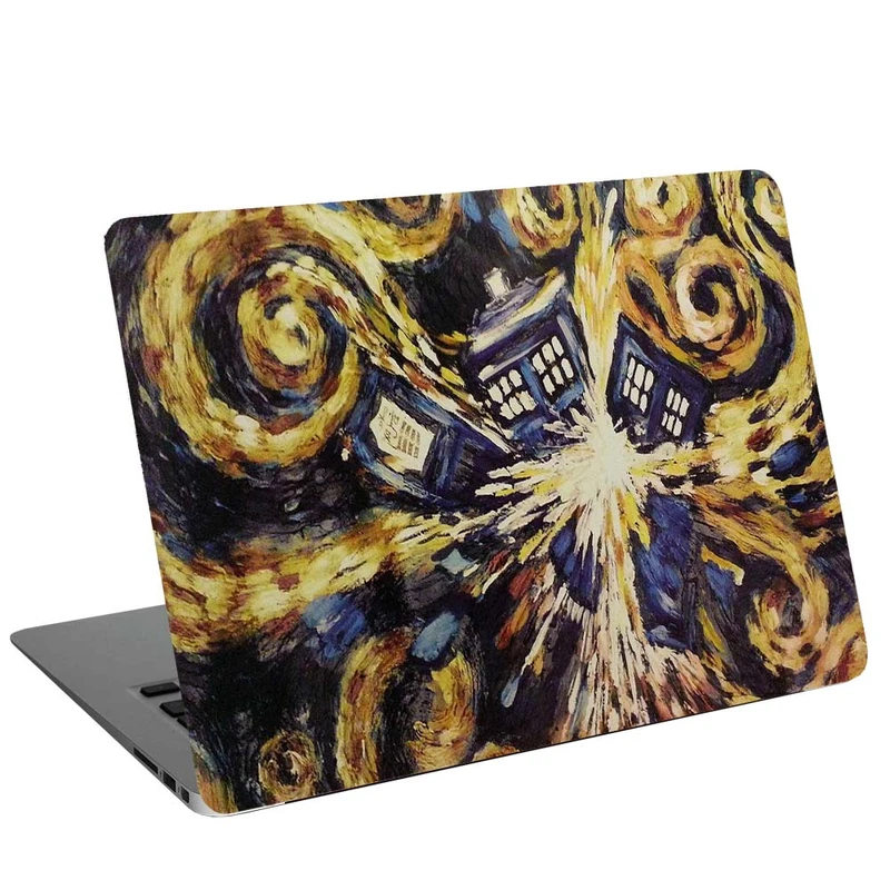 استیکر لپ تاپ طرح  Van Gogh Exploding Tardis کد C-205  مناسب برای لپ تاپ 15.6 اینچ