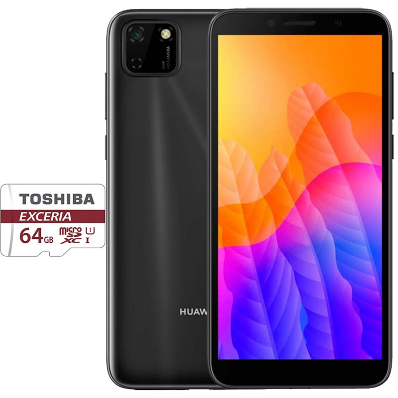 گوشی موبایل هوآوی مدل Y5p DRA-LX9 دو سیم‌ کارت ظرفیت 32 گیگابایت و رم 2 گیگابایت به همراه کارت حافظه microSDXC توشیبا مدل EXCERIA M302-EA کلاس 10 ظرفیت 64 گیگابایت