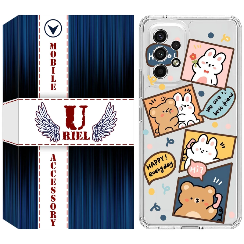 کاور یوریل مدل Clear کد 19 طرح خرگوش و خرس مناسب برای گوشی موبایل سامسونگ Galaxy A23 4G