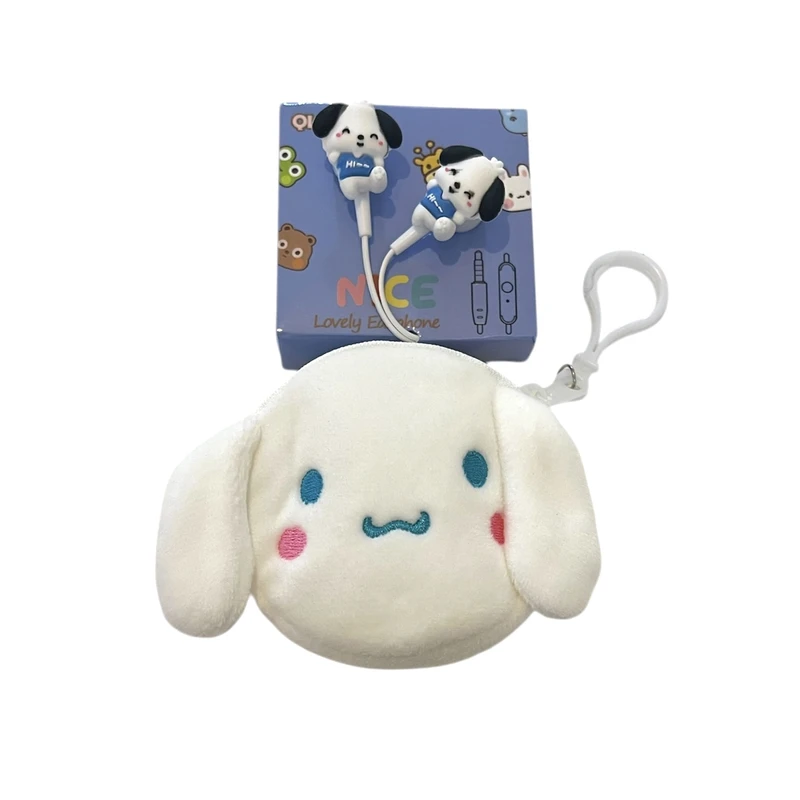 هندزفری فانتزی طرح سینامورول کیوت به همراه کیف هندزفری بسته دو عددی 