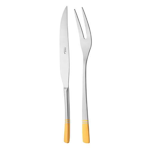 کارد و چنگال ناب استیل مدل فلورانس دور طلایی