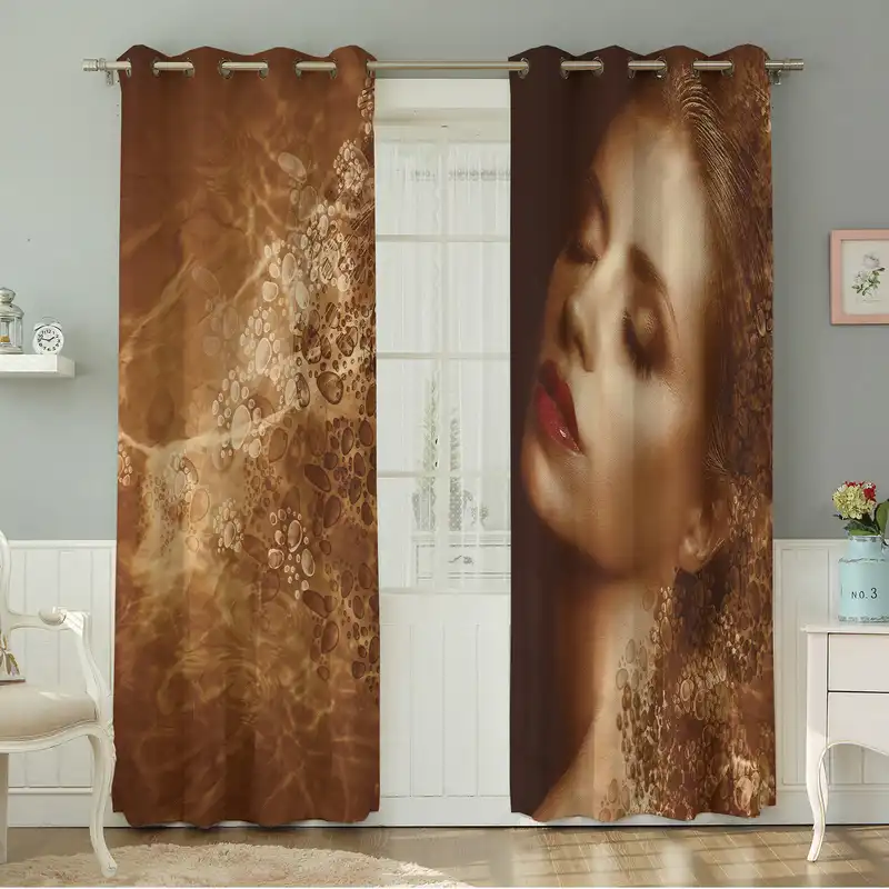 پرده نیروانا طرح چهره مدل مخمل کد 4688سایز 140×280 سانتی متر