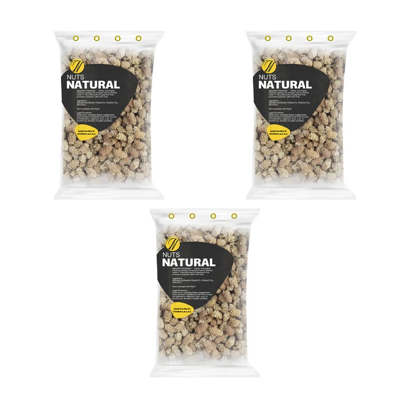 توت خشک درشت نچرال - 500 گرم بسته 3 عددی 