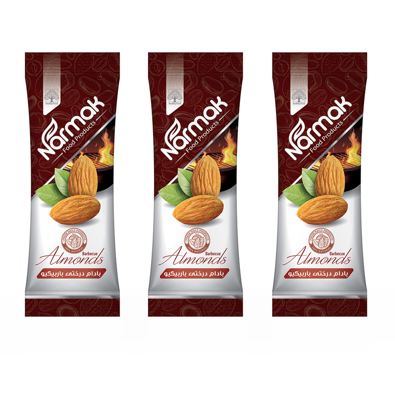 مغز بادام درختی باربیکیو نارمک - 105 گرم بسته 3 عددی