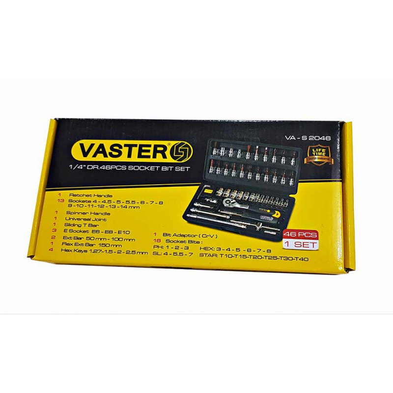 آچار بکس واستر مدل VAST - 46 مجموعه 46 عددی آچار بکس واستر مدل VAST - 46 مجموعه 46 عددی