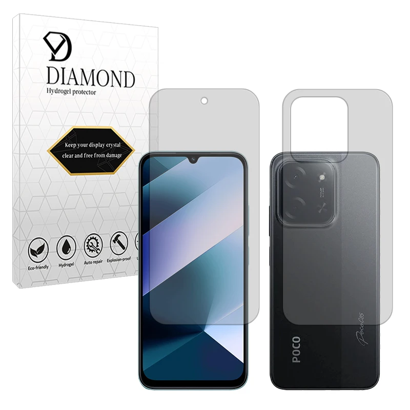 محافظ صفحه نمایش مات دیاموند مدل Tough مناسب برای گوشی موبایل شیائومی Poco C85 4G به همراه محافظ پشت گوشی