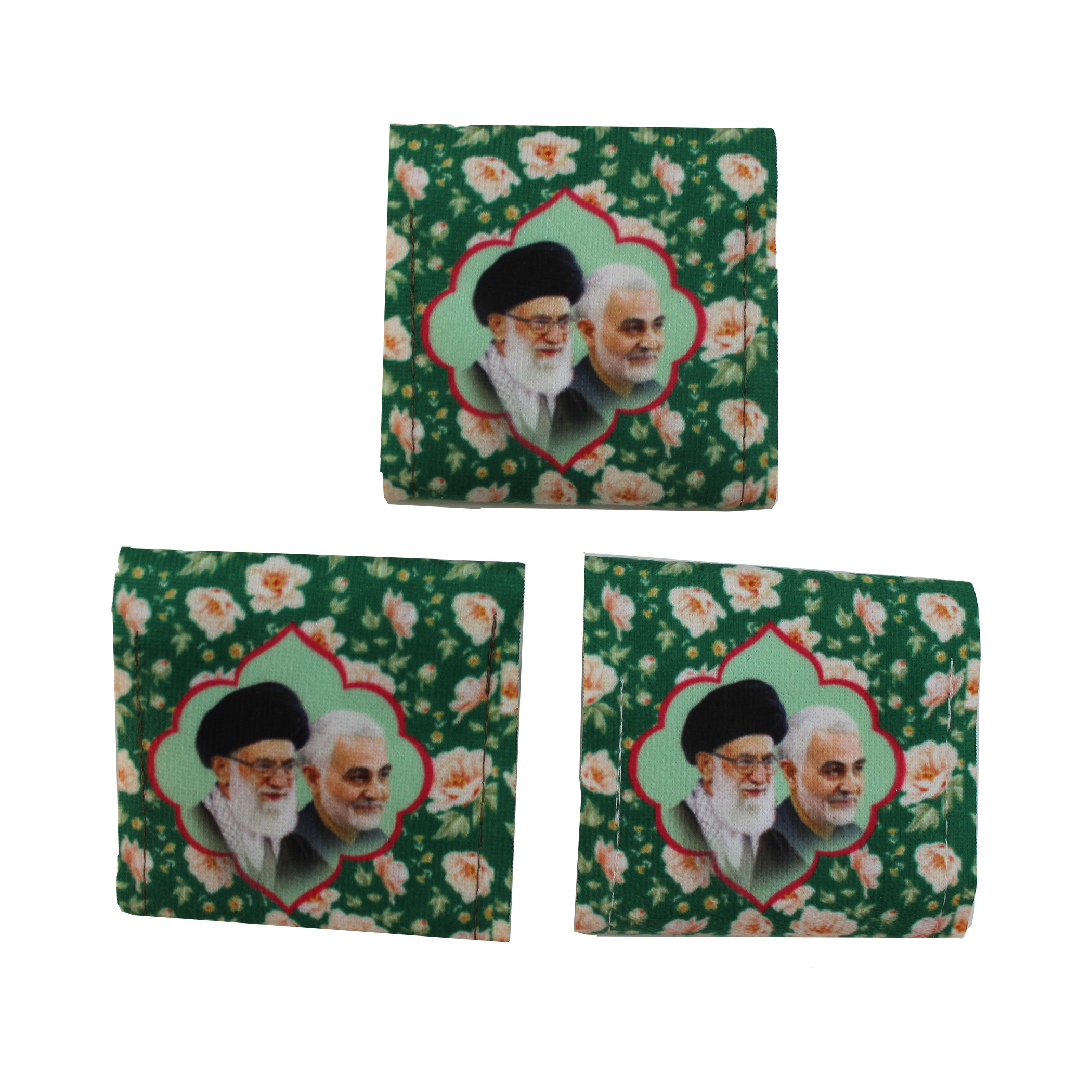 جانماز طرح آیت الله خامنه ای و حاج قاسم سلیمانی بسته 3 عددی