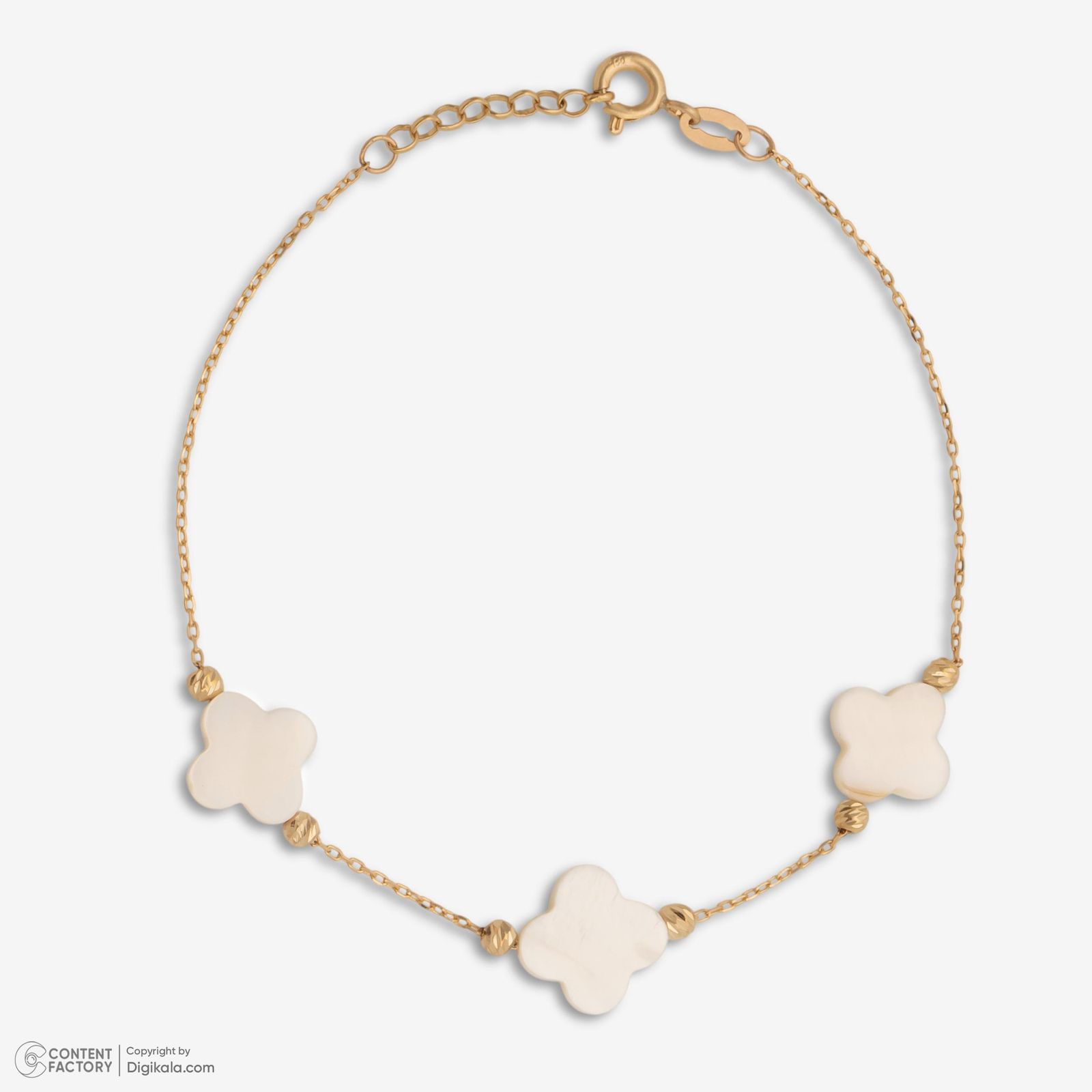 دستبند زنجیری طلا 18 عیار زنانه حافا گلد مدل br007 -  - 6