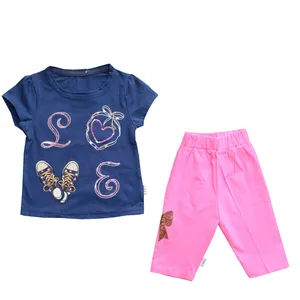 ست تی شرت و شلوارک دخترانه مدل v84756