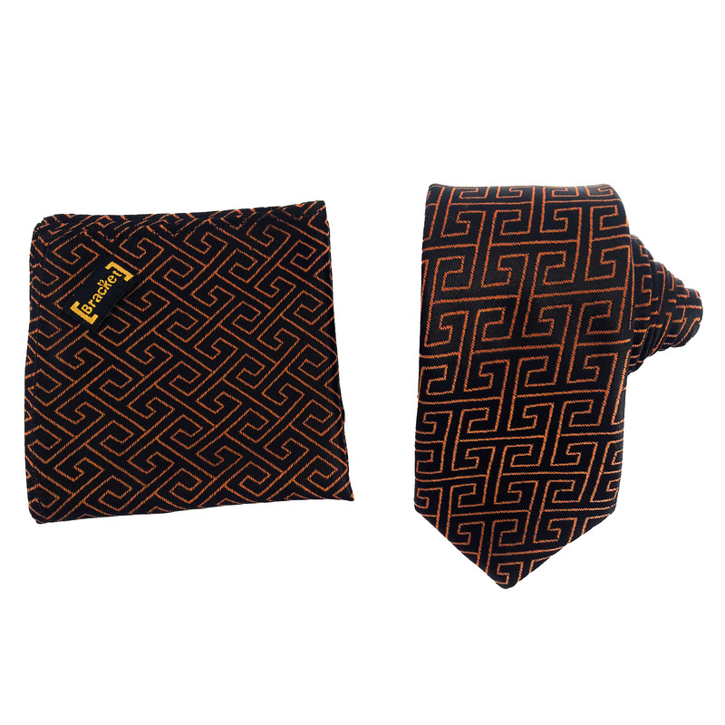 ست کراوات و دستمال جیب مردانه براکت مدل SP227
