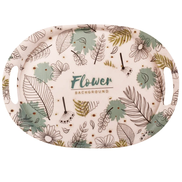 سینی دسته دار مهروز مدل 5002 flower سایز 26*36 سانتی متر