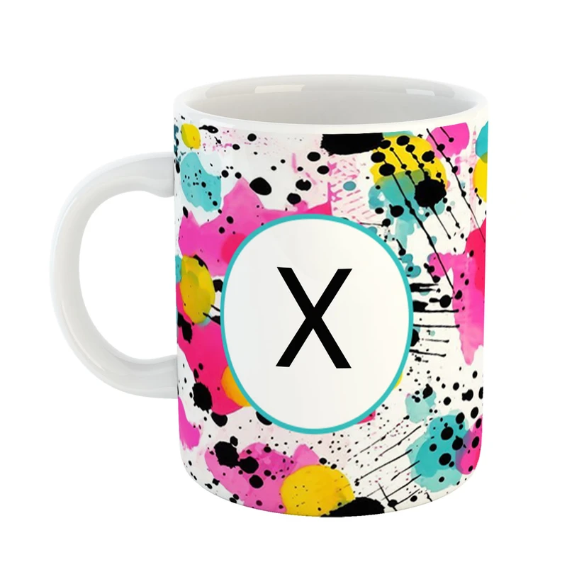 ماگ پادآفرین مدل فانتزی طرح حرف X کد 21