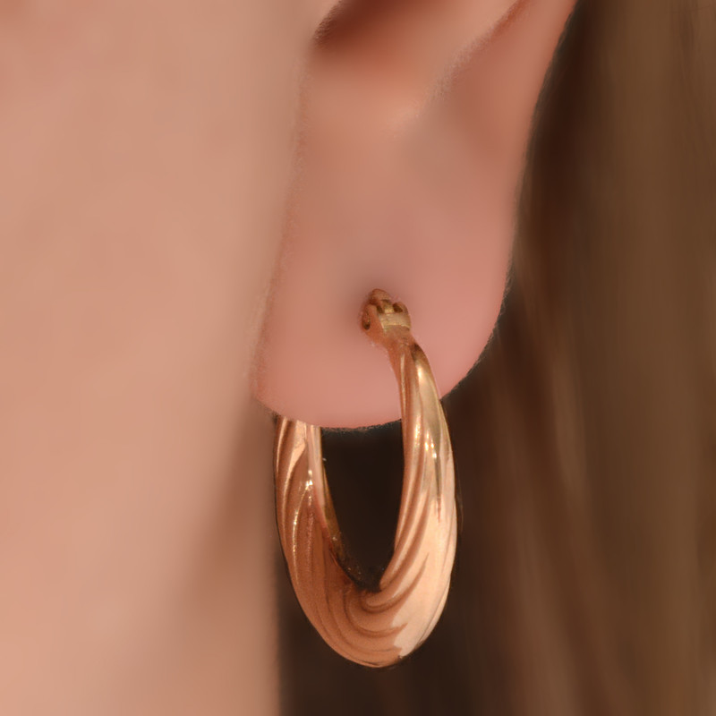 گوشواره طلا 18 عیار زنانه طلای مستجابی مدل حلقه ای کد 01 - 3