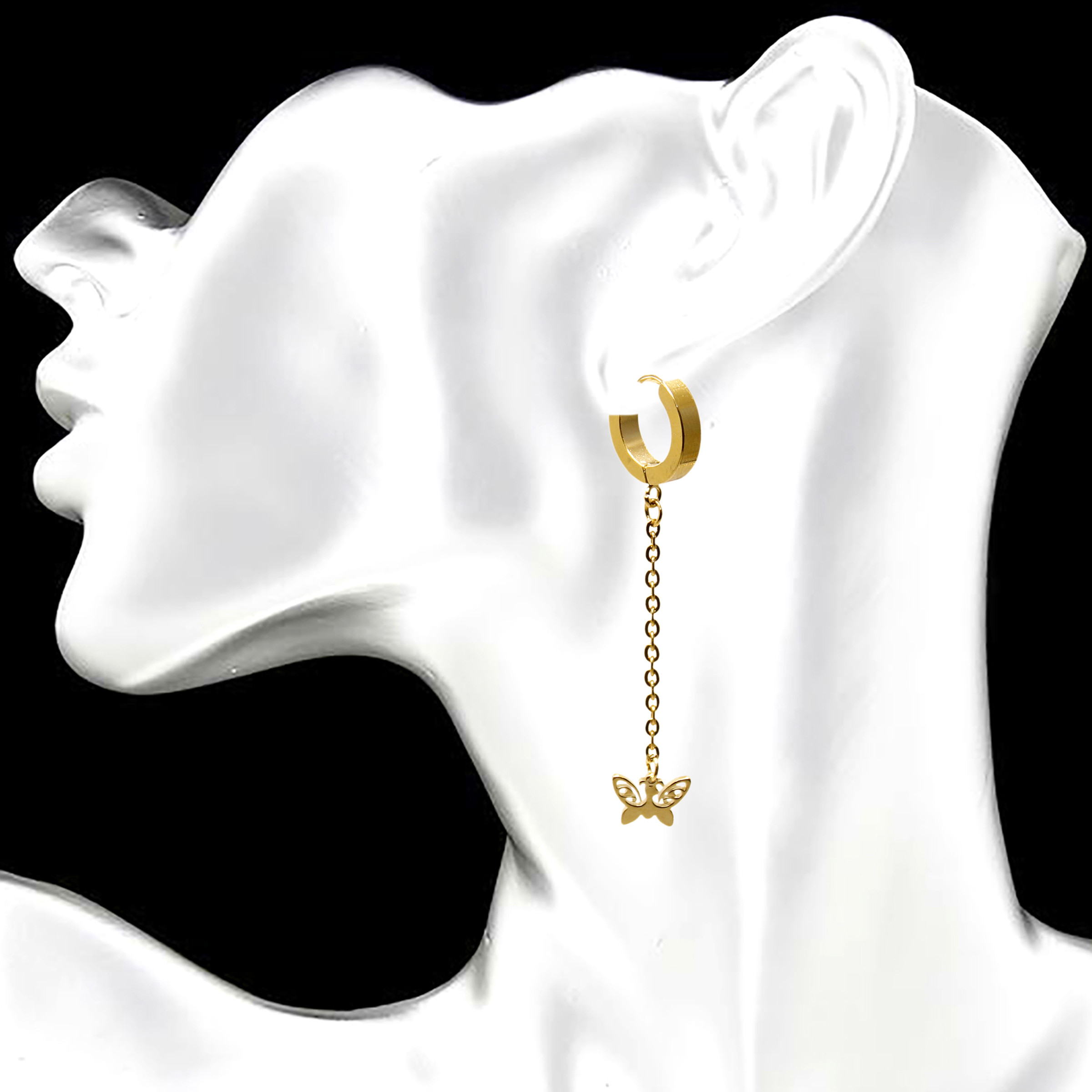 گوشواره زنانه مدل نامتقارن پروانه کد AA213006 گوشواره زنانه مدل نامتقارن پروانه کد AA213006