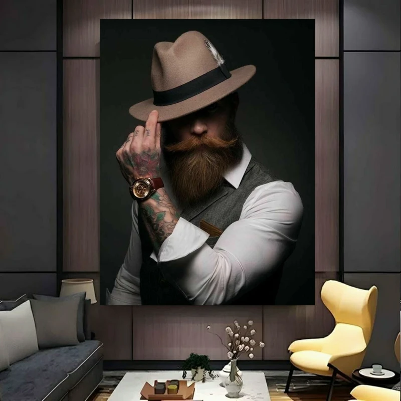 تابلو بوم طرح مخمل مرد جنتلمن مدل کلاسیک کد PY581