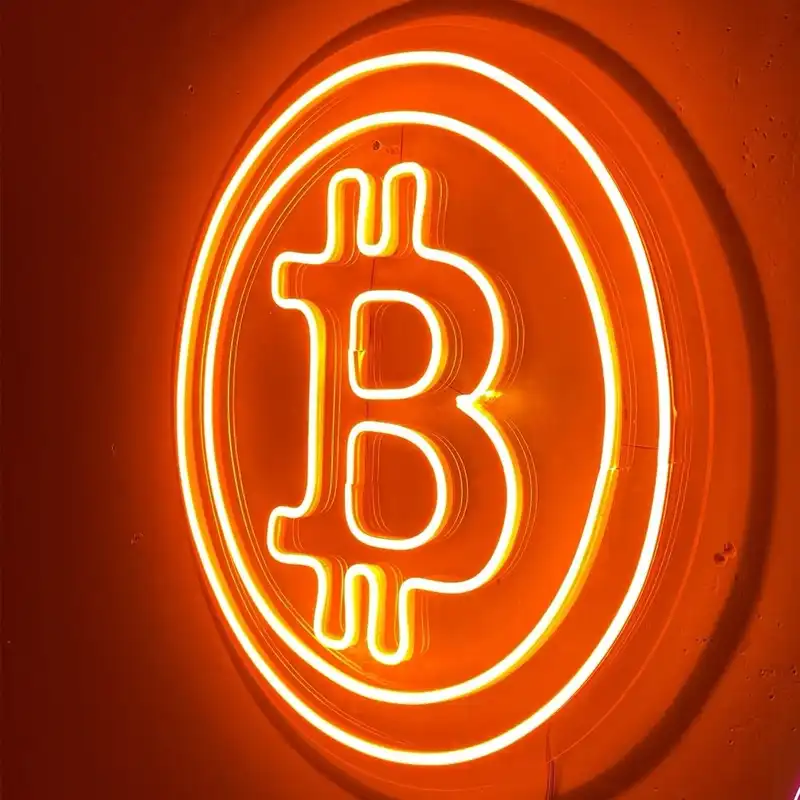 چراغ نئونی دیواری طرح بیت کوین