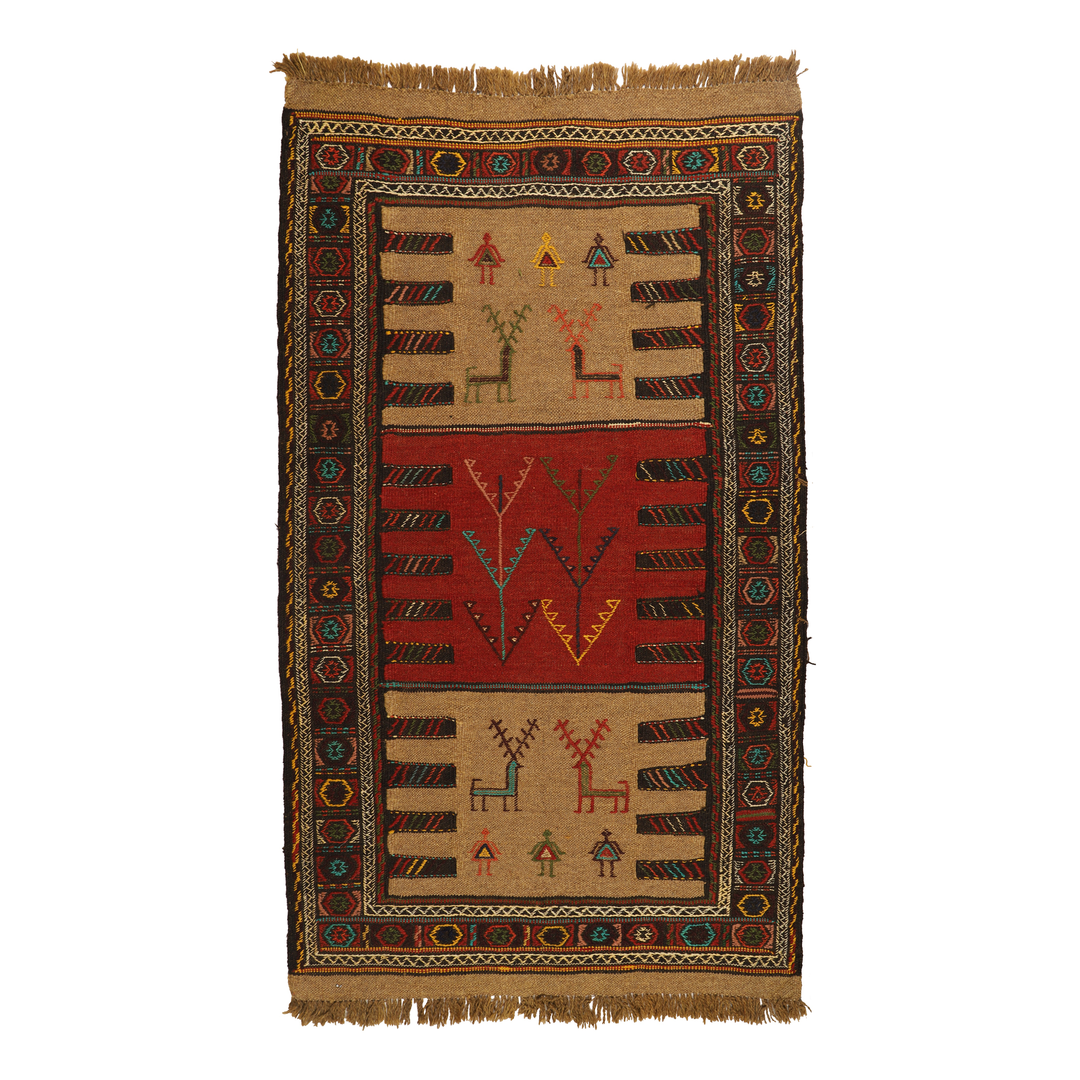 گلیم دستبافت دومتری طرح سفره کردی کد 140410