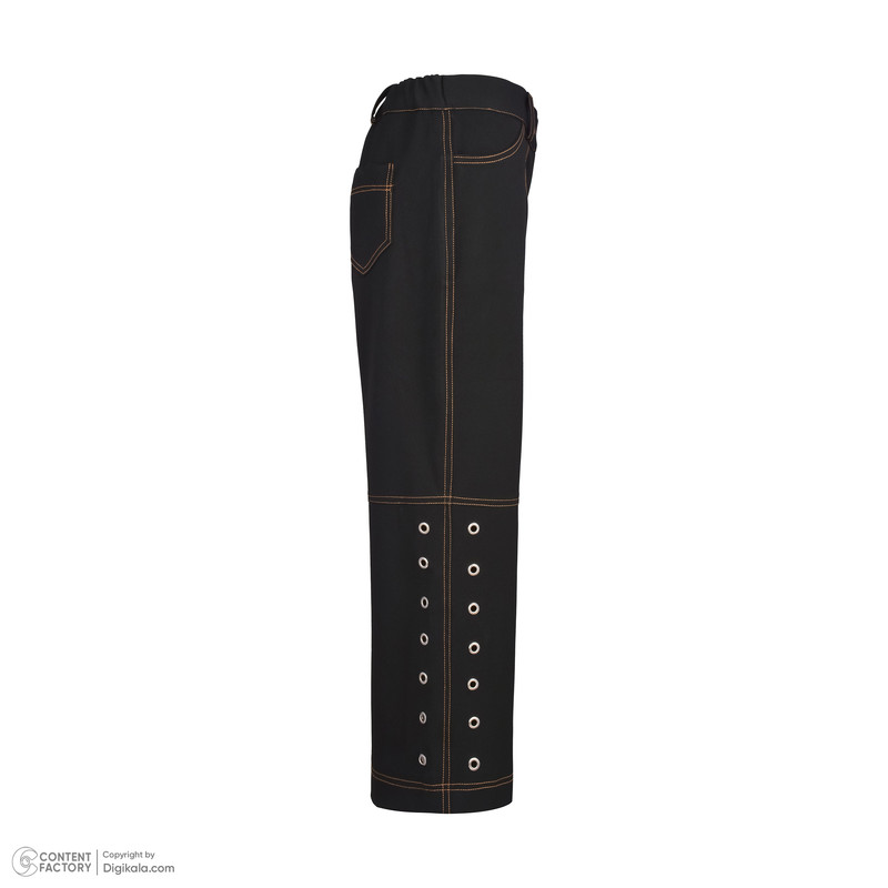 شلوار آزاد زنانه گره استایل مدل P-110 رنگ مشکی