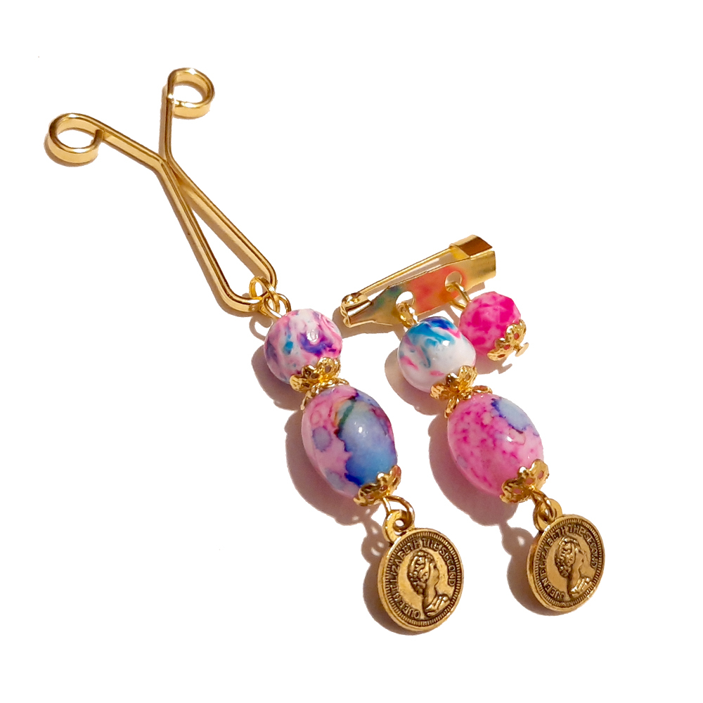 ست گیره روسری و سنجاق سینه زنانه مدل PM42