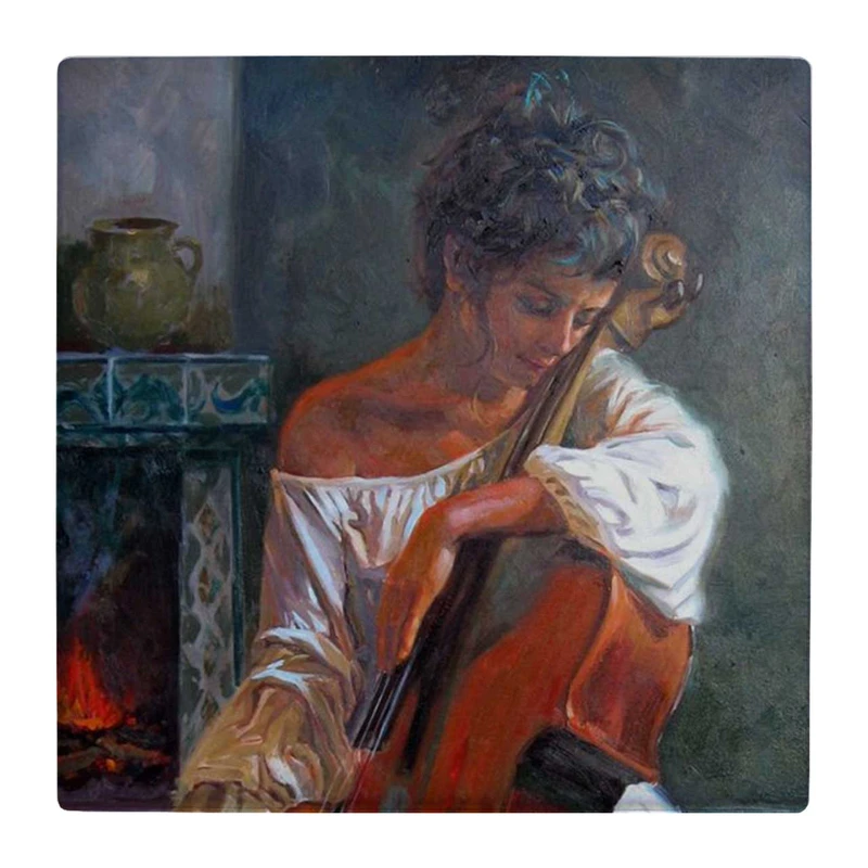 زیر لیوانی  طرح بانوی ویالن سل نواز کد    4824151_3693