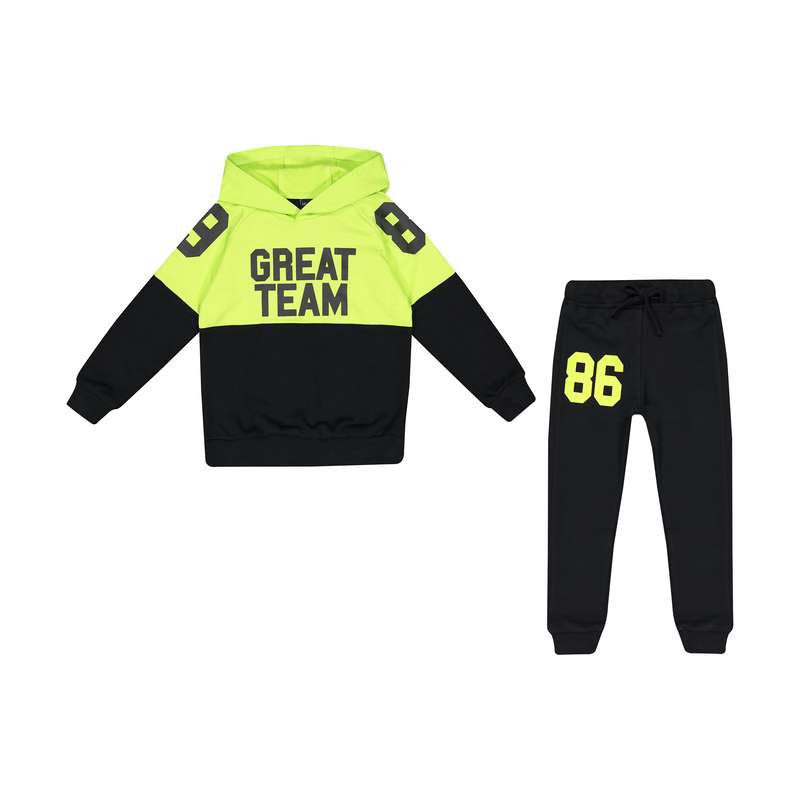 ست هودی و شلوار پسرانه ال سی وایکیکی مدل 0W14231Z4-JSZ-BRIGHTGREEN