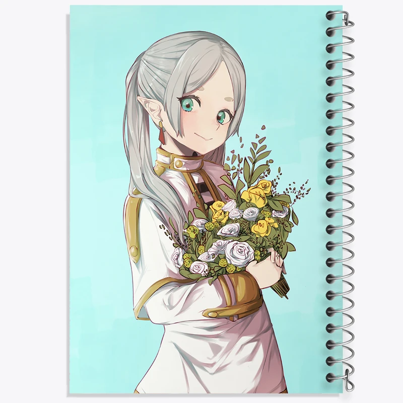 دفتر ژورنال نویسی 50 برگ خندالو مدل نقطه ای طرح انیمه فریرن (Frieren) کد 33929