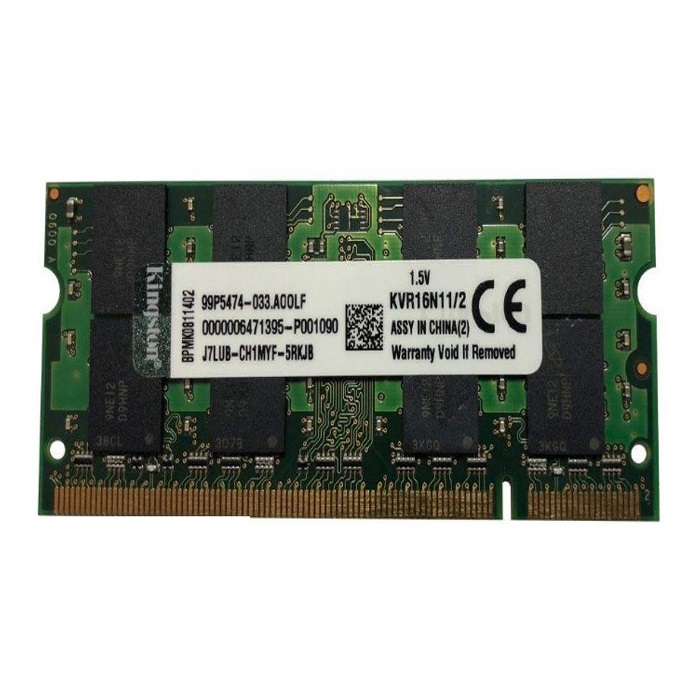 رم لپ تاپ DDR3 تک کاناله 1600 مگاهرتز CL11 کینگستون مدل 12800s ظرفیت 2 گیگابایت
