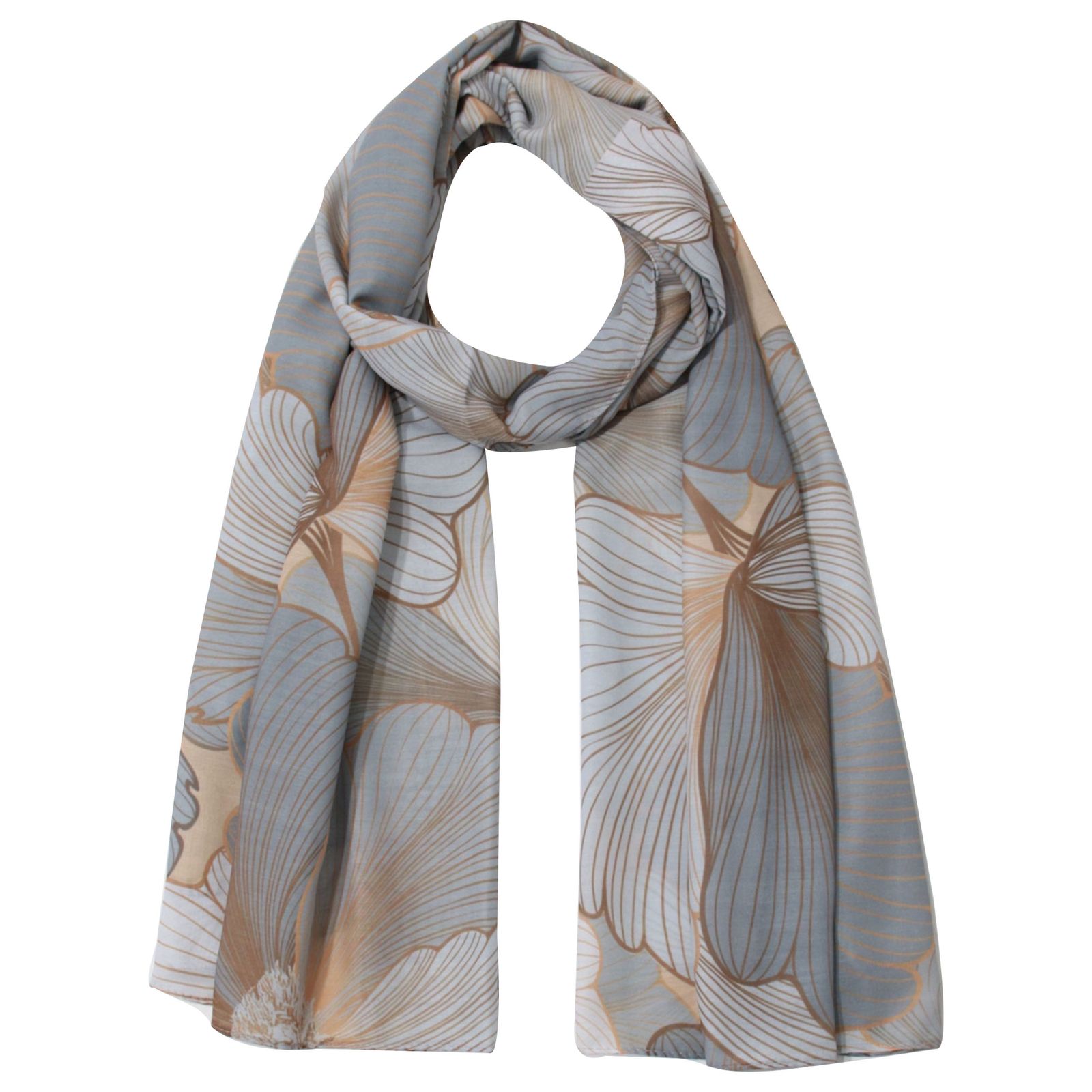 شال زنانه مدل نخی تابستانه جدید گل درشت کد a-3087 -  - 1